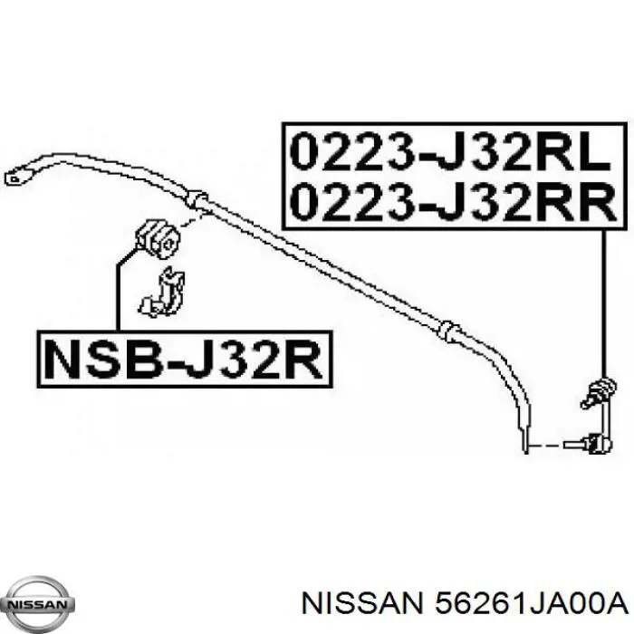56261JA00A Nissan/Infiniti Задняя правая тяга стабилизатора