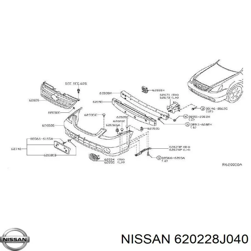 Бампер на авто Nissan/Infiniti 620228J040 цена, от 1008.37 USD