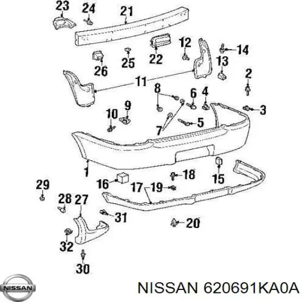 Буфер (отбойник) капота 620691KA0A Nissan