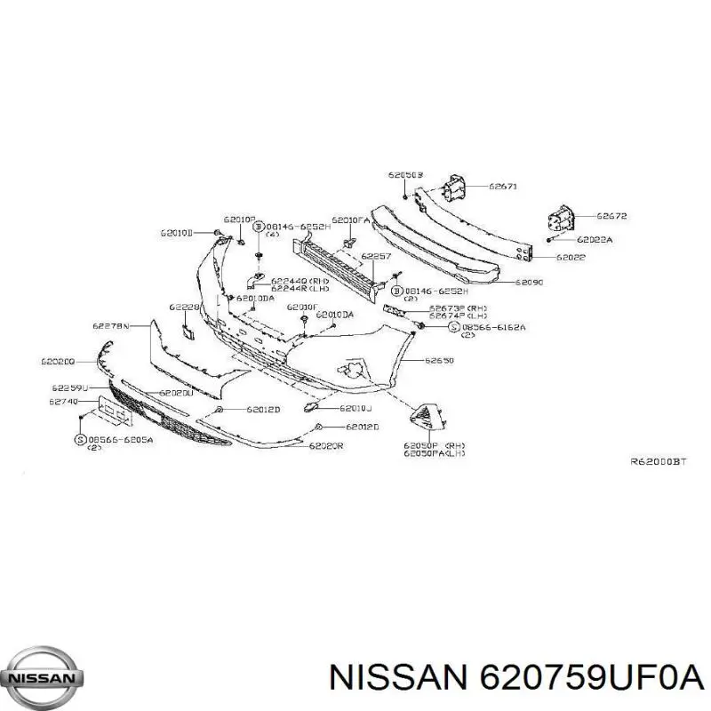 Молдинг бампера переднего левый FPS FP5072913 цена, от 36.49 USD