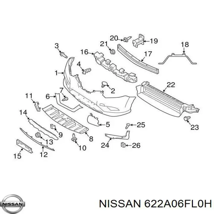 FP5042921 FPS Передняя заглушка бампера буксировочного крюка