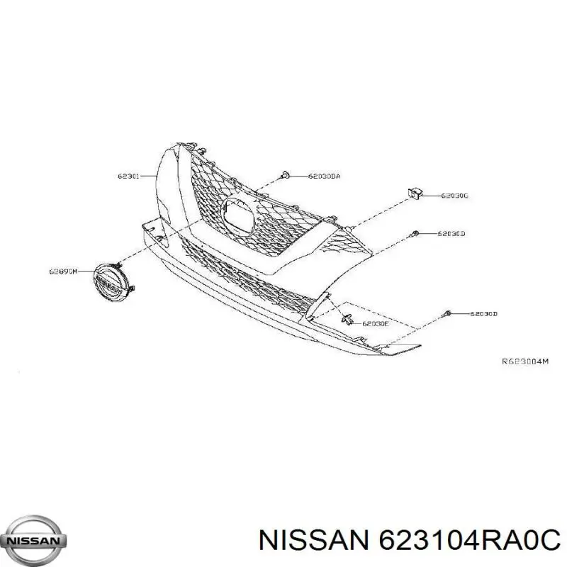Решетка радиатора 623104RA0C Nissan/Infiniti