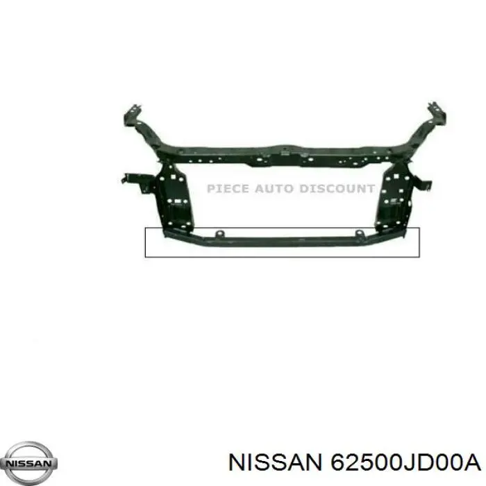 62500JD00A Nissan suporte do radiador montado (painel de montagem de fixação das luzes)