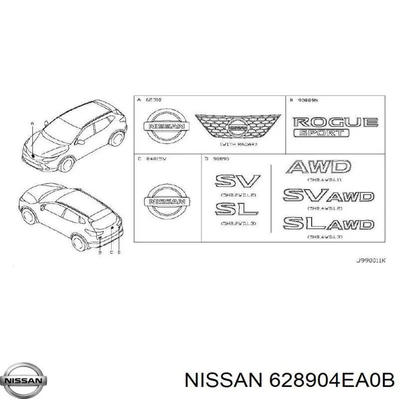 628904EA0B Nissan 