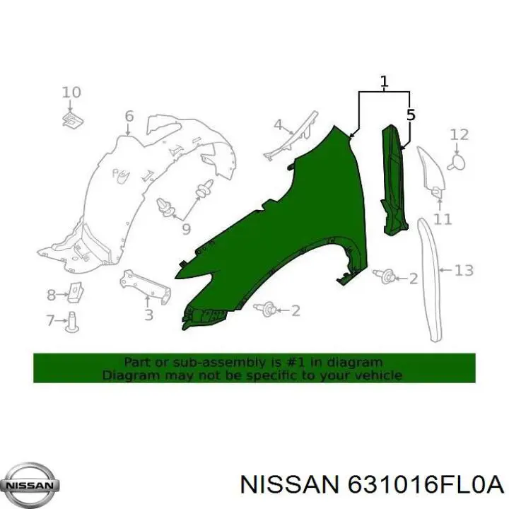 Крыло переднее левое FN0049BL YIH Sheng