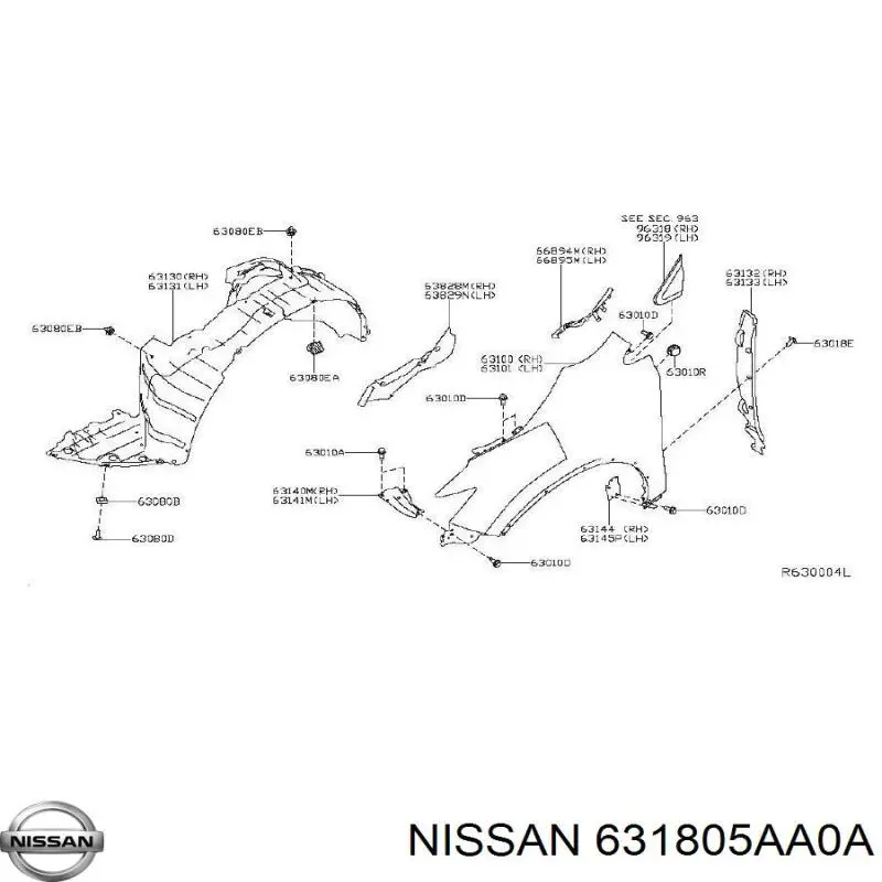 Кронштейн крепления крыла переднего правого передний на Nissan Murano Z52