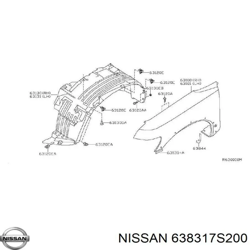 638317S200 Nissan/Infiniti Подкрылок крыла переднего левый
