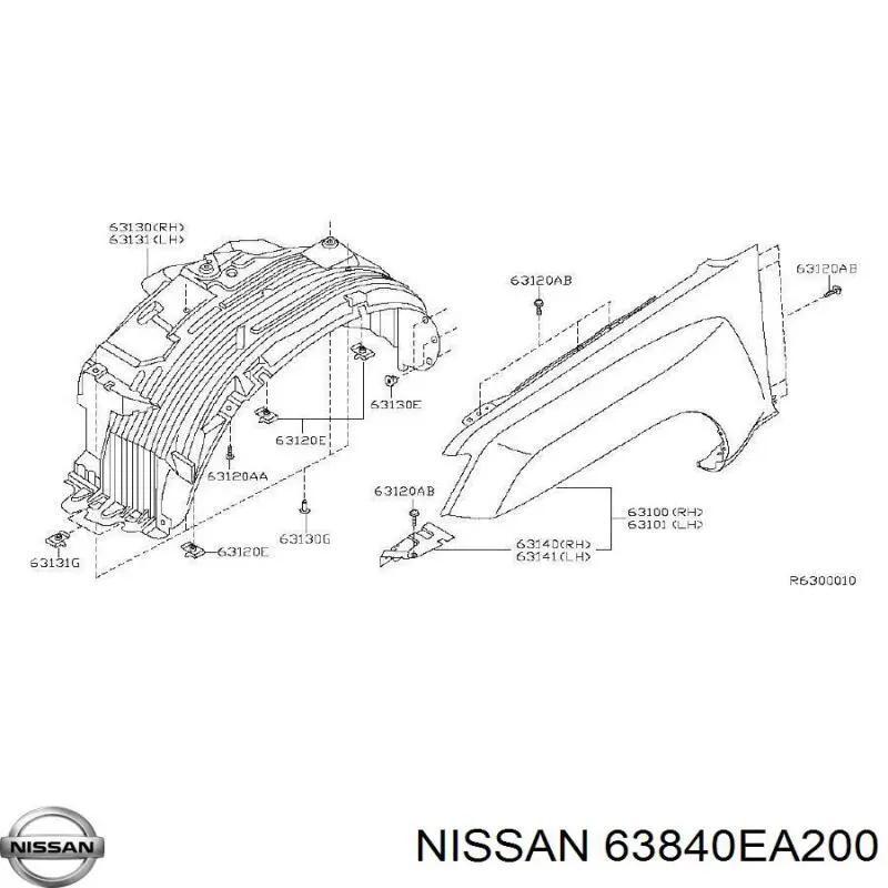 63840EA200 Nissan/Infiniti Подкрыльник переднего крыла, правый