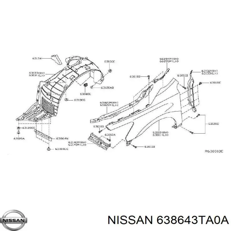  638643TA0A Nissan