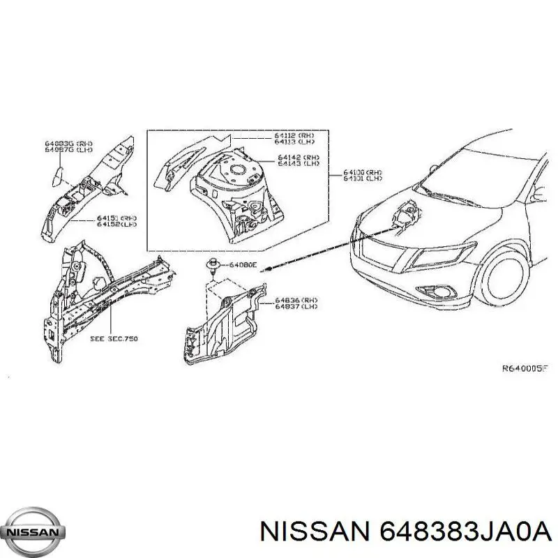  648383JA0A Nissan