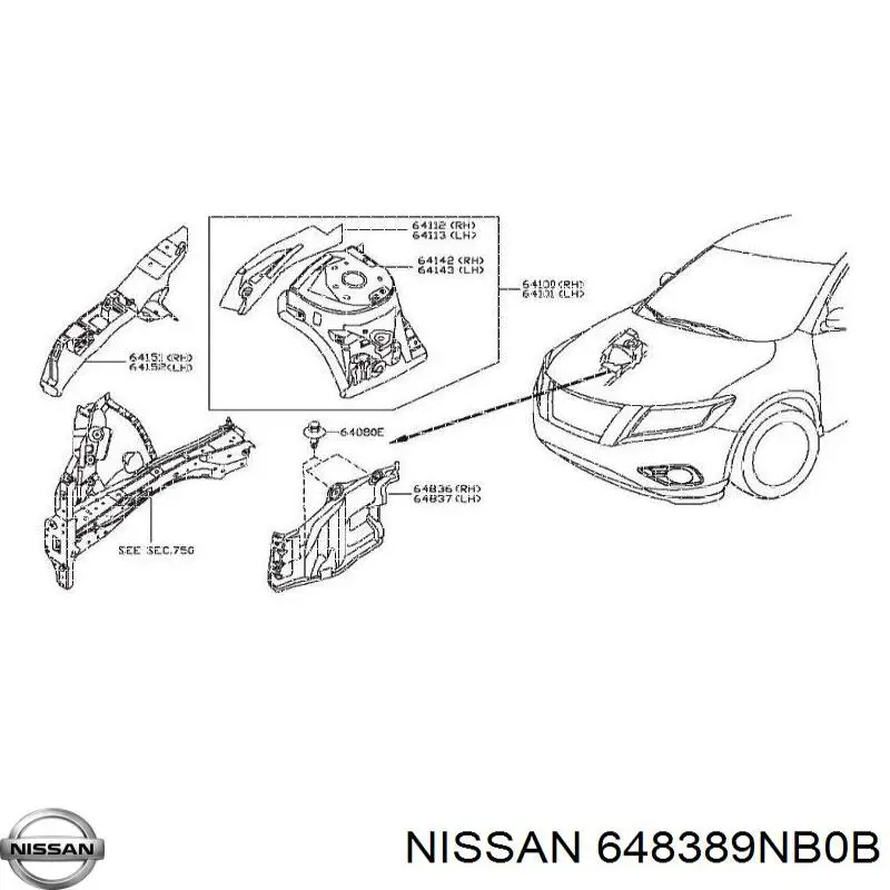  Nissan/Infiniti 648389NB0B цена, от 31.09 USD