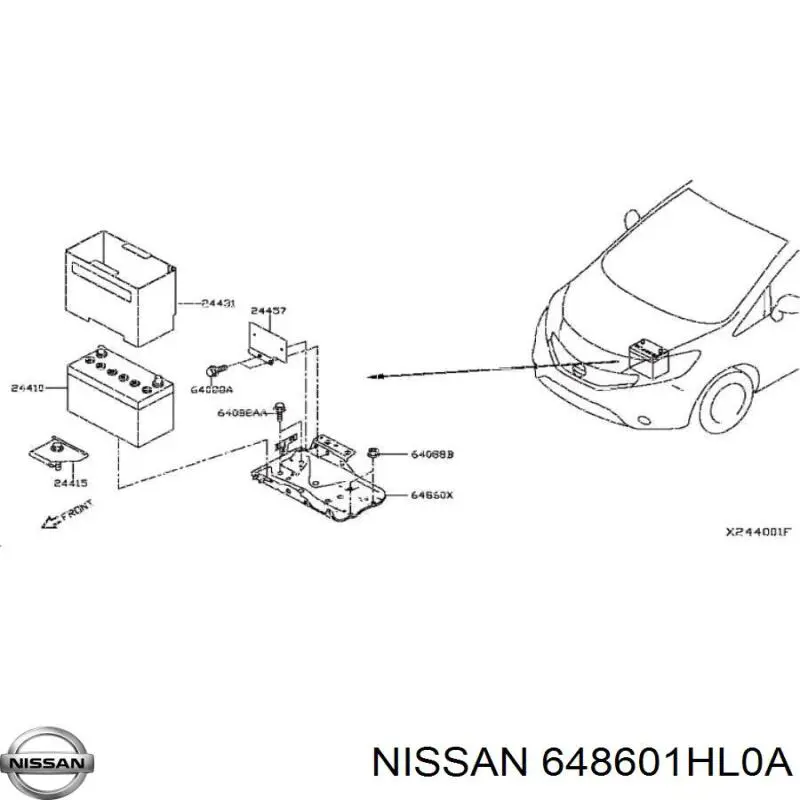 648601HL0A Nissan/Infiniti Подставка аккумулятора (АКБ)