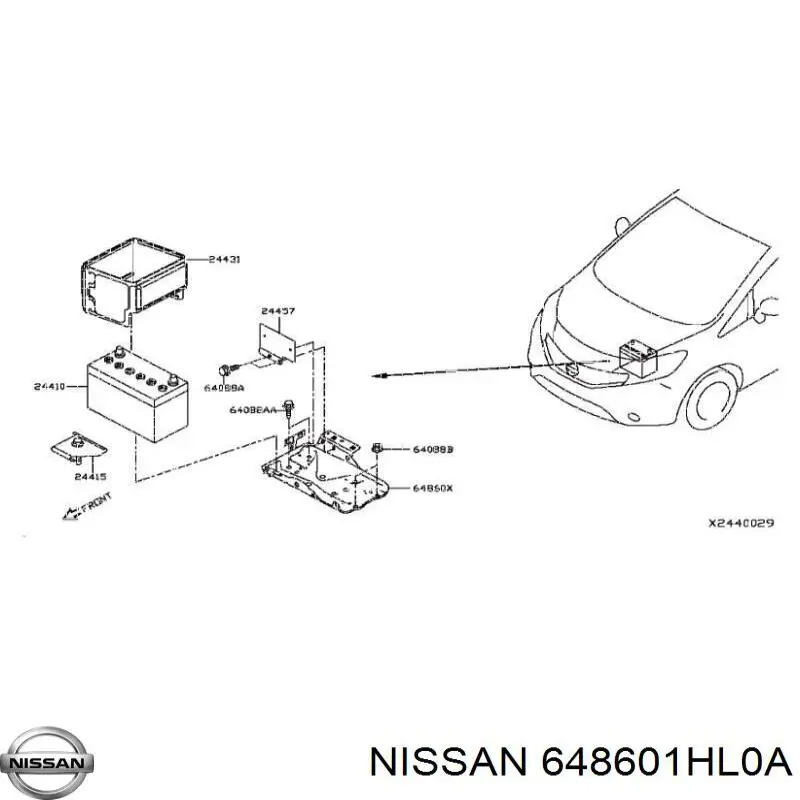 Ящик АКБ Nissan/Infiniti 648601HL0A цена, от 10.27 USD