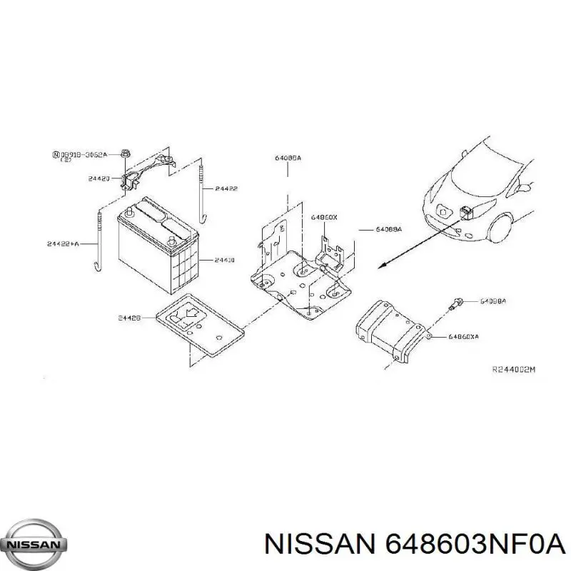 648603NF0A Nissan/Infiniti Подставка аккумулятора (АКБ)