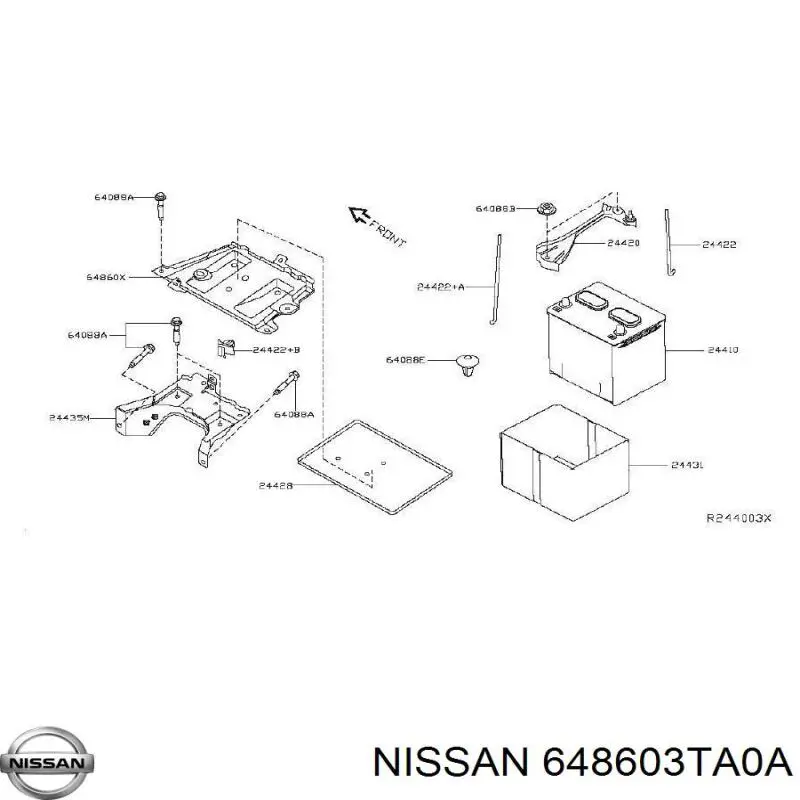 648603TA0A Nissan/Infiniti Подставка аккумулятора (АКБ)