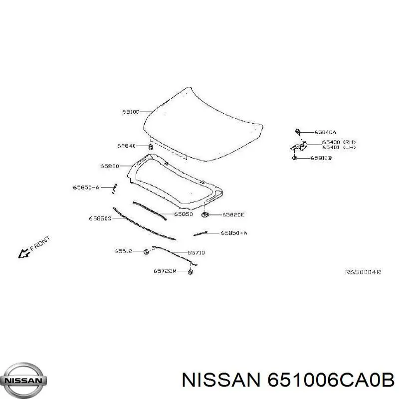 Капот Nissan 651006CA0B