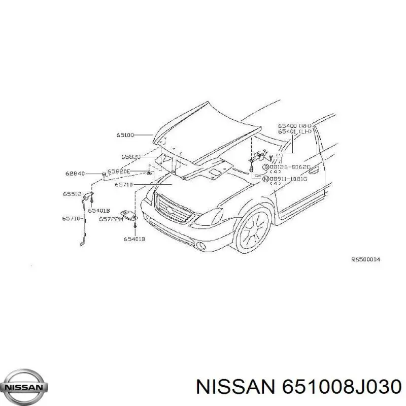 651008J030 Nissan капот
