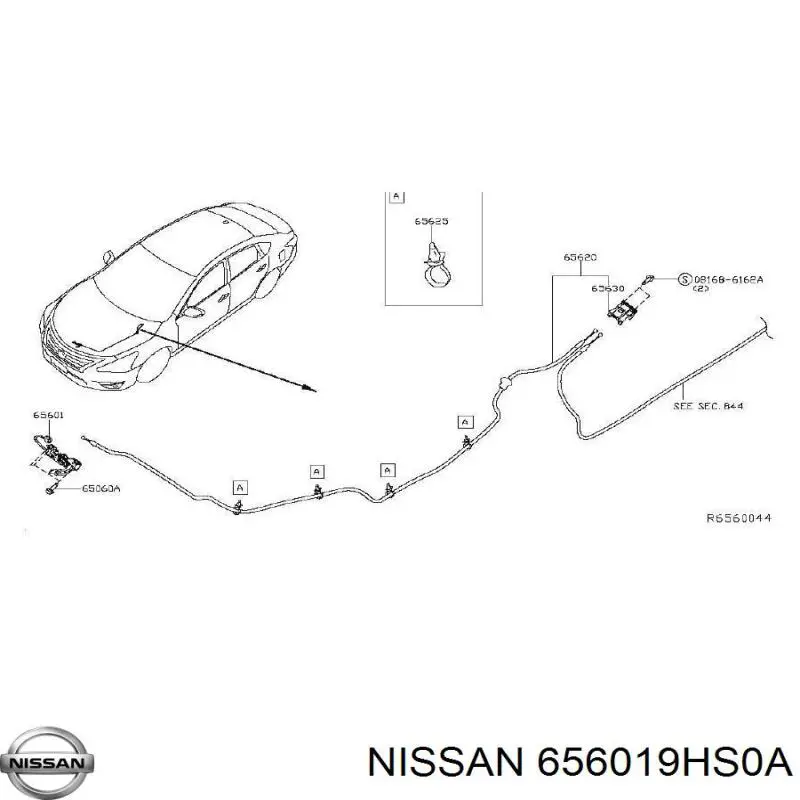 Замок капота Nissan/Infiniti 656019HS0A цена, от 63.35 USD