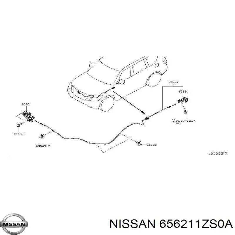 656211ZS0A Nissan/Infiniti Трос открытия капота