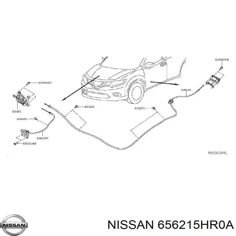 656215HR0A Nissan/Infiniti Трос открытия капота