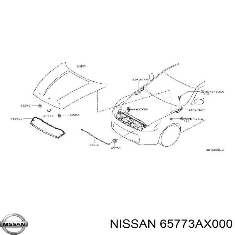  Nissan/Infiniti 65773AX000 цена, от 3.80 USD