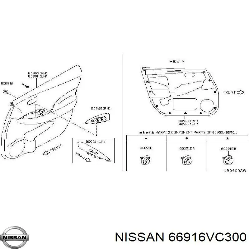  66916VC300 Nissan