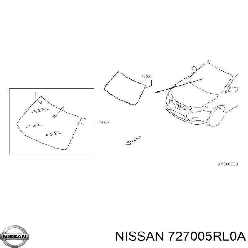 Стекло лобовое Nissan/Infiniti 727005RL0A цена, от 120.01 USD