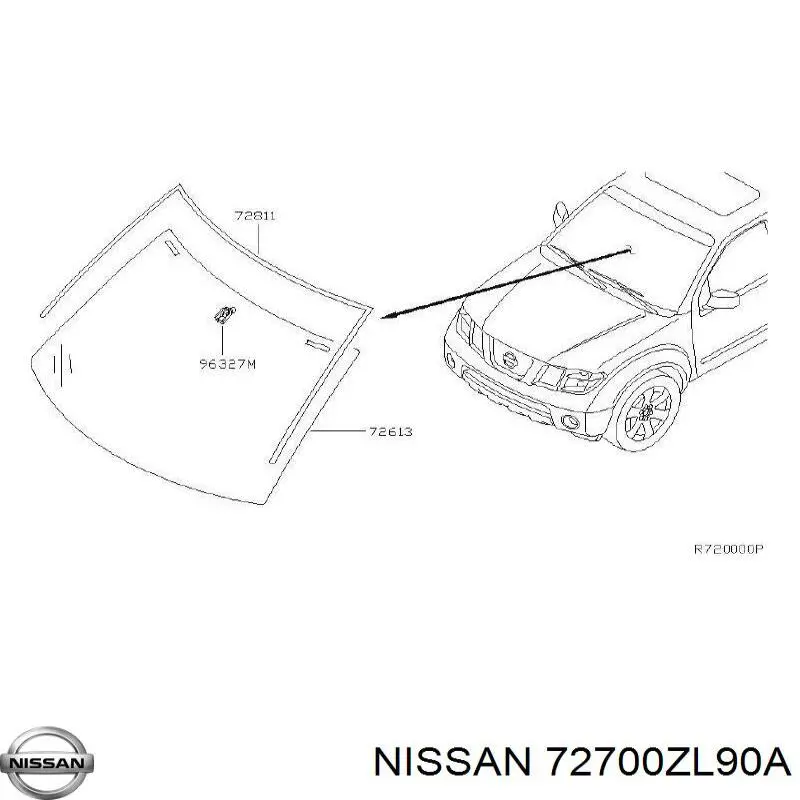 Стекло лобовое Nissan/Infiniti 72700ZL90A цена, от 520.73 USD