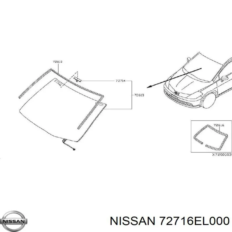 72716EL000 Nissan/Infiniti Автостекло