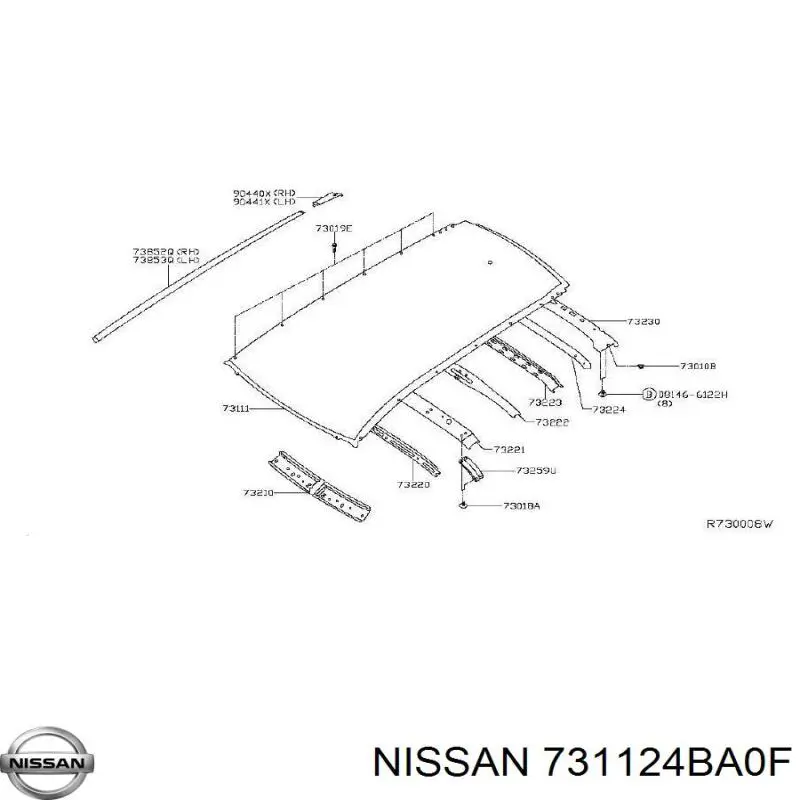 731124BA0F Nissan/Infiniti Крыша кабины в сборе