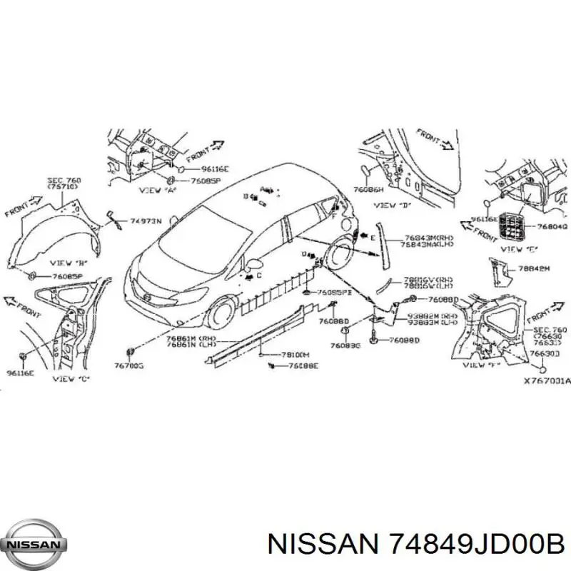  Nissan/Infiniti 74849JD00B цена, от 0.50 USD