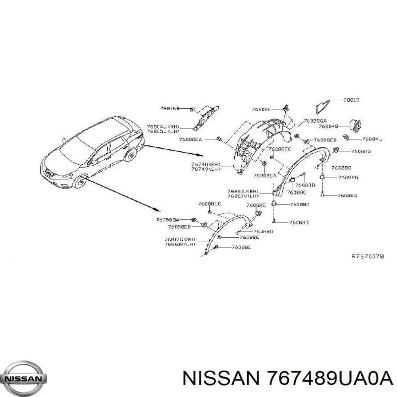  Подкрылок задний правый Nissan Murano 