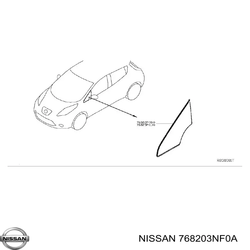 Стекло-форточка двери передней правой Nissan/Infiniti 768203NF0A цена, от 31.67 USD