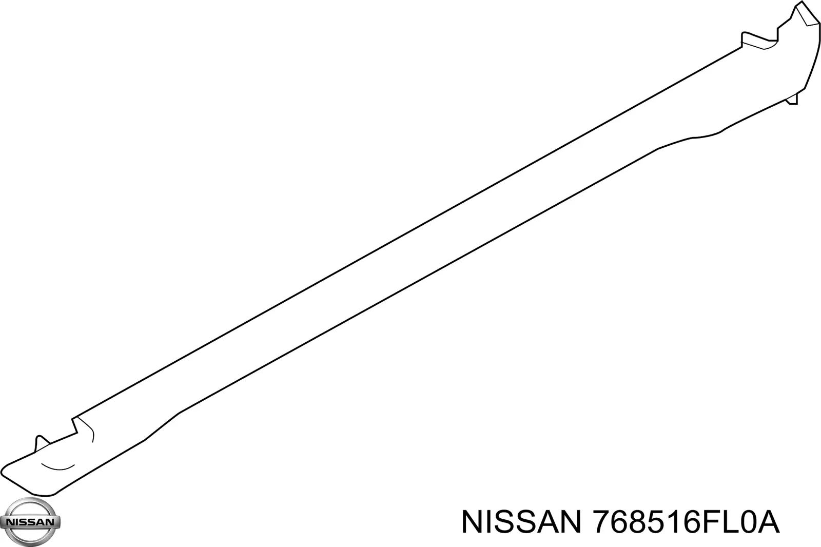 Накладка (молдинг) порога наружная левая на Nissan Rogue T32U