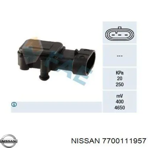 Датчик абсолютного давления в коллекторе Nissan/Infiniti 7700111957 цена, от 11.29 USD