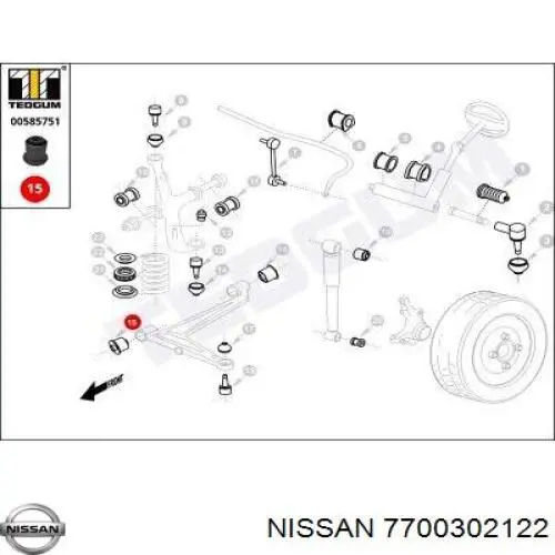 Сайлентблок передней подвески Nissan/Infiniti 7700302122 цена, от 4.83 USD