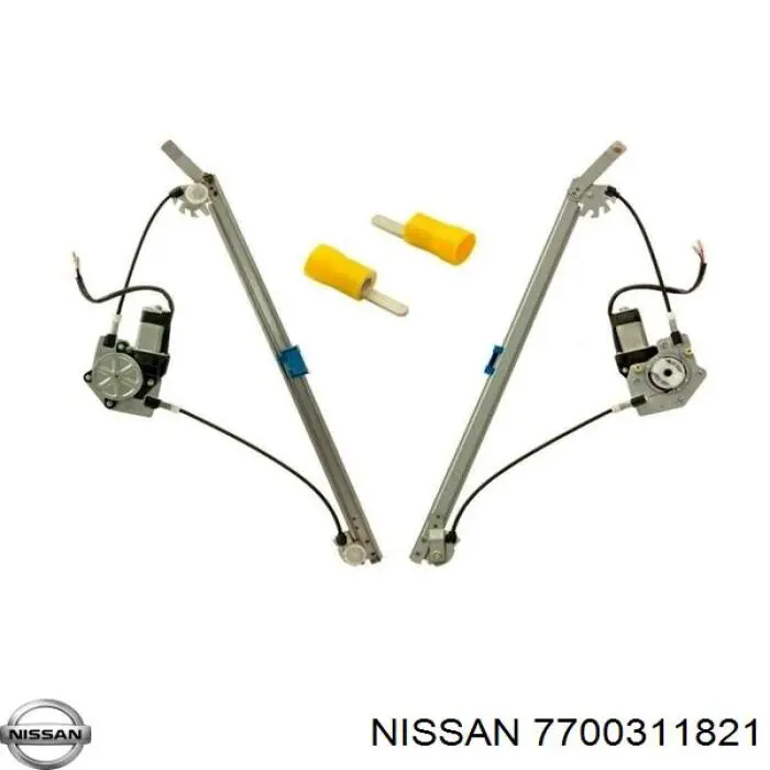 7700311821 Nissan mecanismo de acionamento de vidro da porta dianteira direita