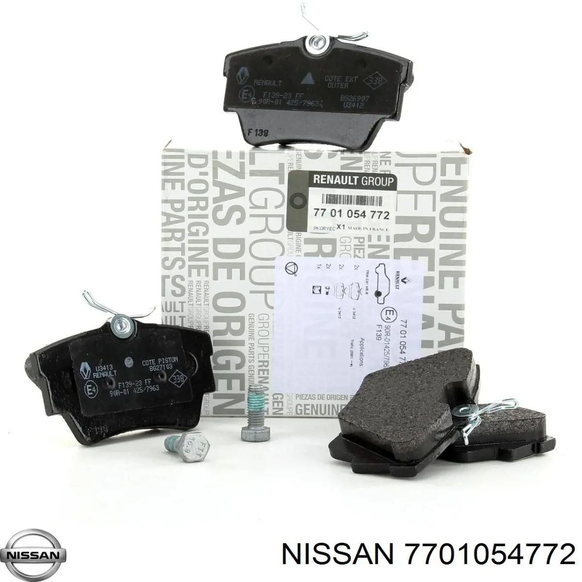 Задние тормозные колодки 7701054772 Nissan