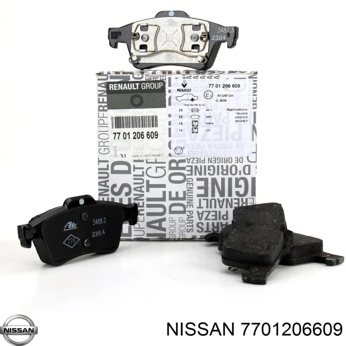 Задние тормозные колодки 7701206609 Nissan