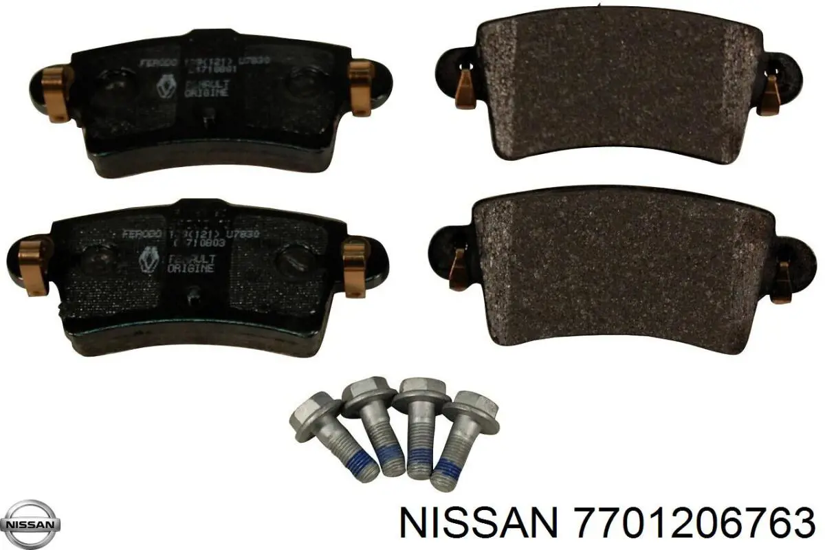 Задние тормозные колодки 7701206763 Nissan