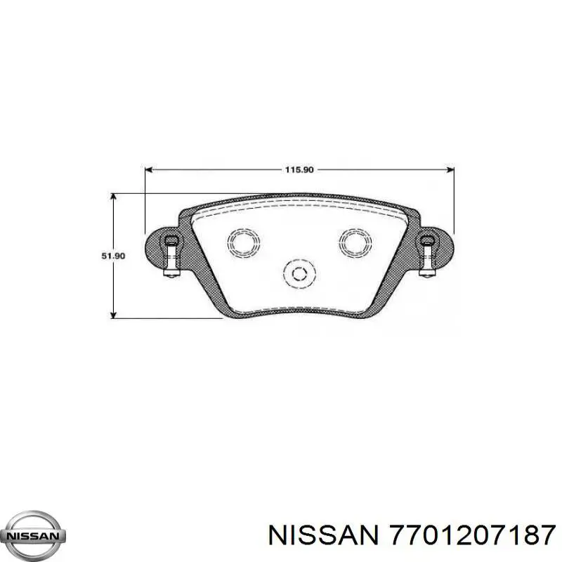 Задние тормозные колодки 7701207187 Nissan