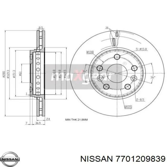 7701209839 Nissan/Infiniti Диск тормозной передний