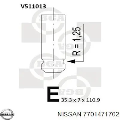 7701471702 Nissan клапан впускной