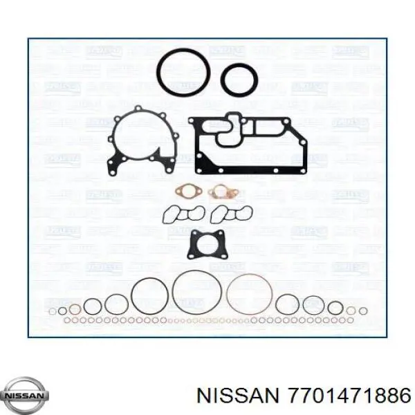 Верхний комплект прокладок двигателя 7701471886 Nissan