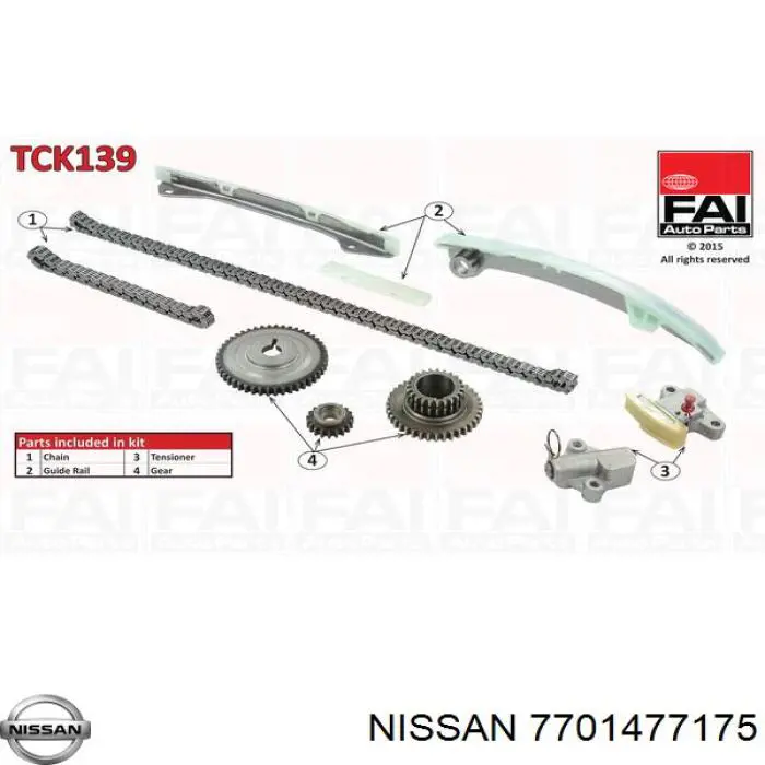 Комплект цепи ГРМ 7701477175 Nissan