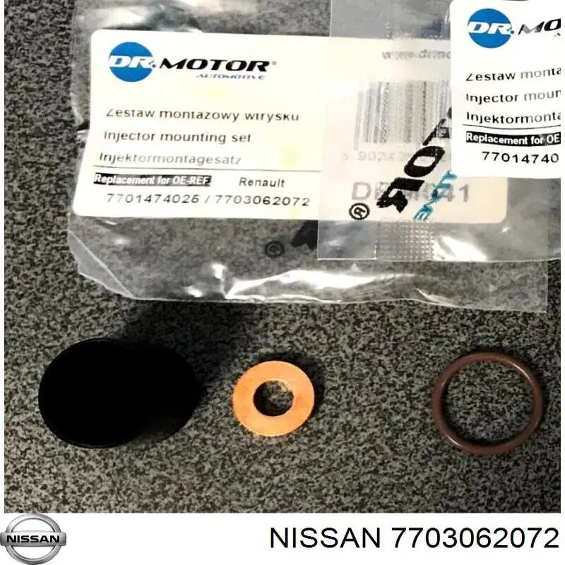 7703062072 Nissan кольцо (шайба форсунки инжектора посадочное)