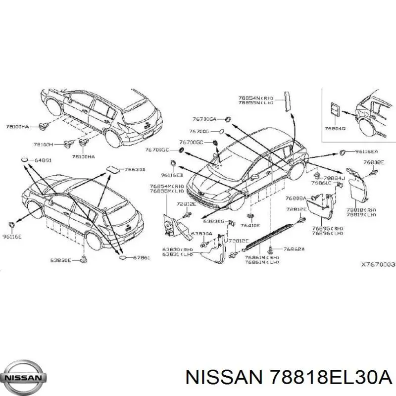  Nissan/Infiniti 78818EL30A цена, от 22.81 USD