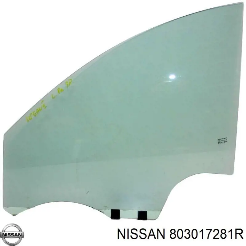 803017281R Nissan vidro da porta dianteira esquerda