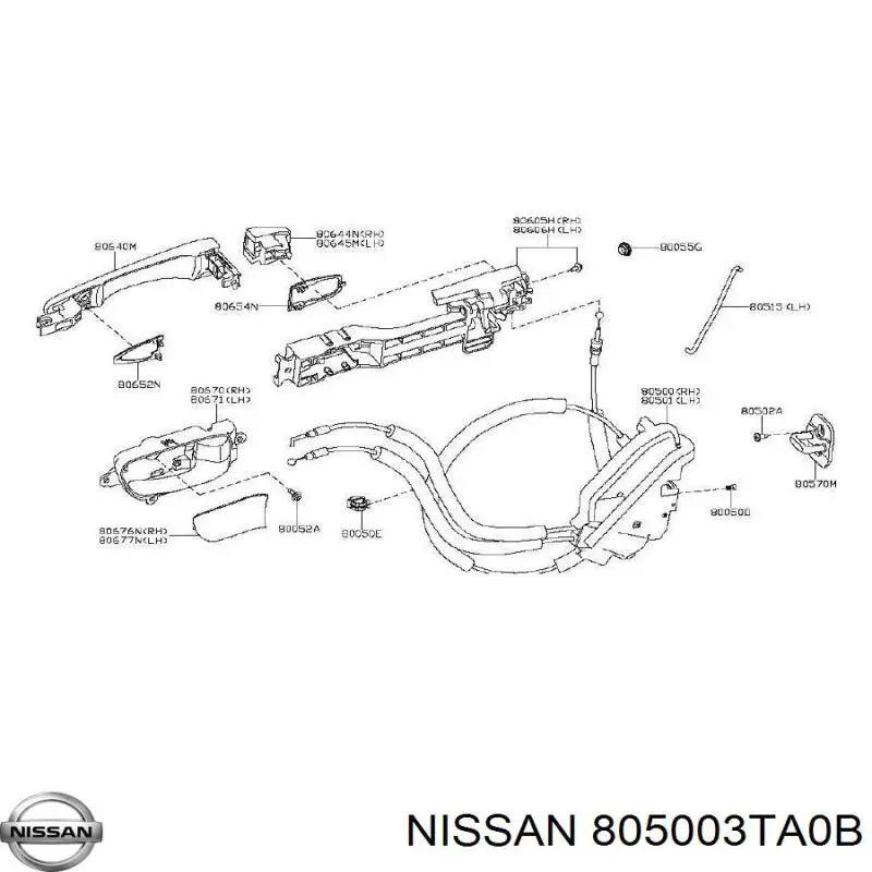 805003TA0B Nissan/Infiniti Внутренний дверной замок