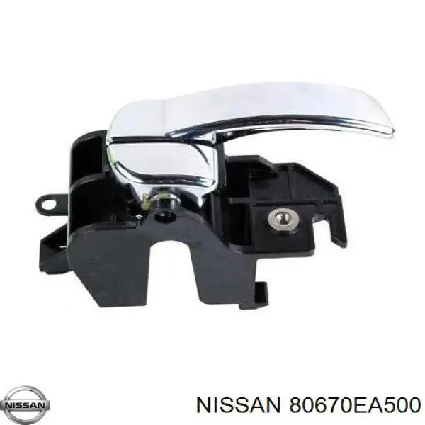 80670-EA500 Nissan maçaneta interna direita da porta dianteira